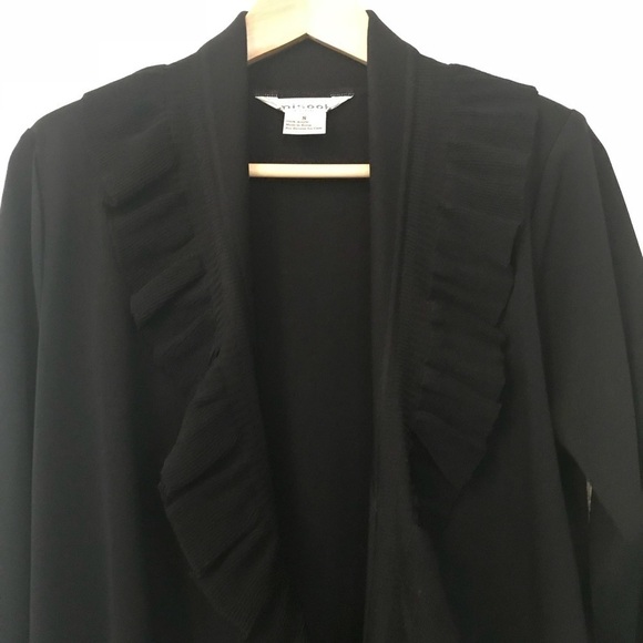 Exclusively Misook long black cardigan Petite S - Picture 2 of 8